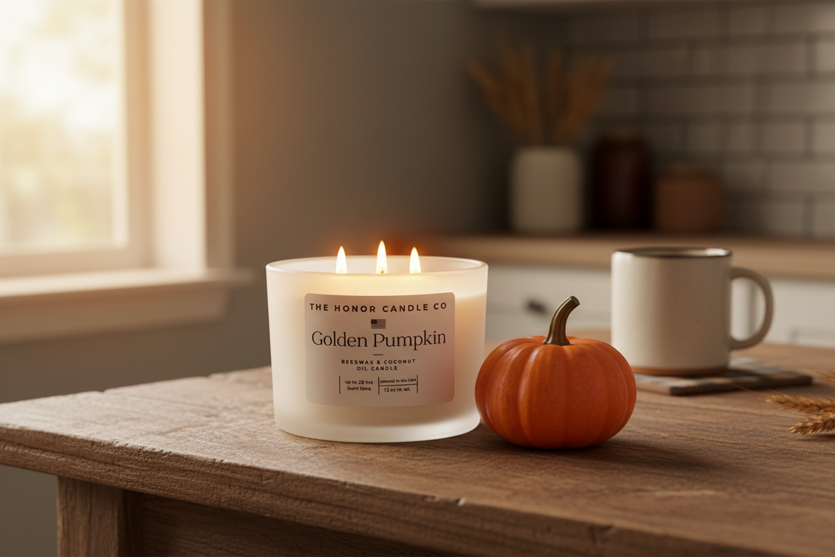 Golden Pumpkin Candle